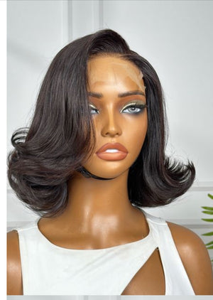 BAYLEE | 8" | 4X4 | HUMAN HAIR | PIXIE FLIP BOB  | READY TO WEAR | MED CAP