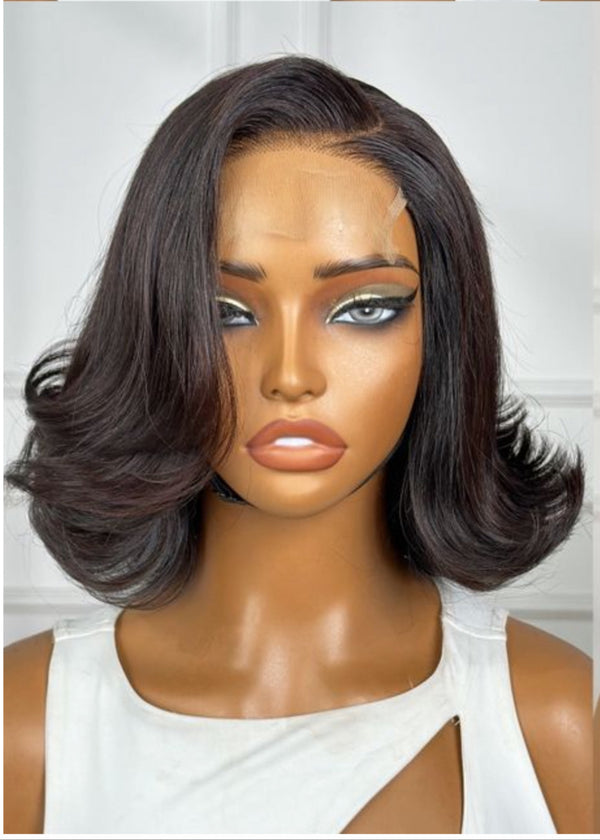 BAYLEE | 8" | 4X4 | HUMAN HAIR | PIXIE FLIP BOB  | READY TO WEAR | MED CAP