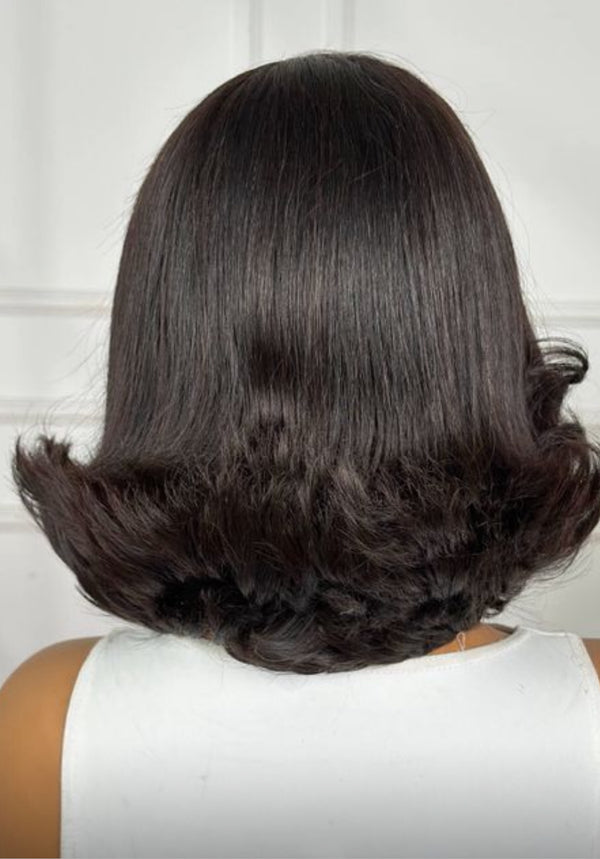 BAYLEE | 8" | 4X4 | HUMAN HAIR | PIXIE FLIP BOB  | READY TO WEAR | MED CAP