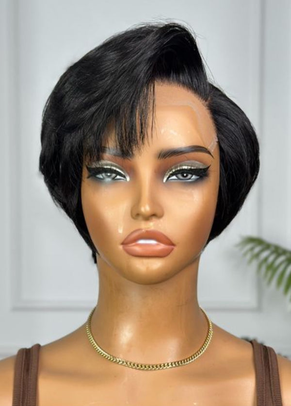 MISA | 6" PIXIE CUT | GLUELESS | READY TO WEAR | CURVED HD LACE PART | HUMAN HAIR WIG
