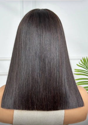 SAMATHA |12" | 4x4 HD LACE | GLUELESS | READY TO WEAR | LONG BOB | HUMAN HAIR WIG