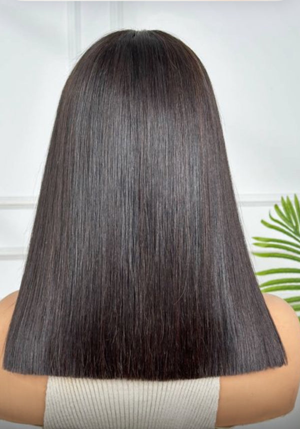 SAMATHA |12" | 4x4 HD LACE | GLUELESS | READY TO WEAR | LONG BOB | HUMAN HAIR WIG