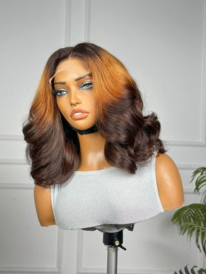 EVA | 12" | 4X4 | HD LACE CLOSURE| REVERSE OMBRE | COLORED WIG | HUMAN HAIR WIG