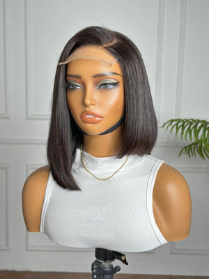 LOLA | 10" | 4X4 | HD LACE CLOSURE | HI LOW BOB | GLUELESS | READY TO WEAR| HUMAN HAIR WIG