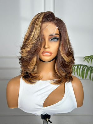 LAUREN | 4x4 | HD CLOSURE | BLONDE & LIGHT BROWN| GLUELESS | READY TO WEAR