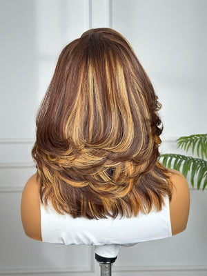 LAUREN | 4x4 | HD CLOSURE | BLONDE & LIGHT BROWN| GLUELESS | READY TO WEAR