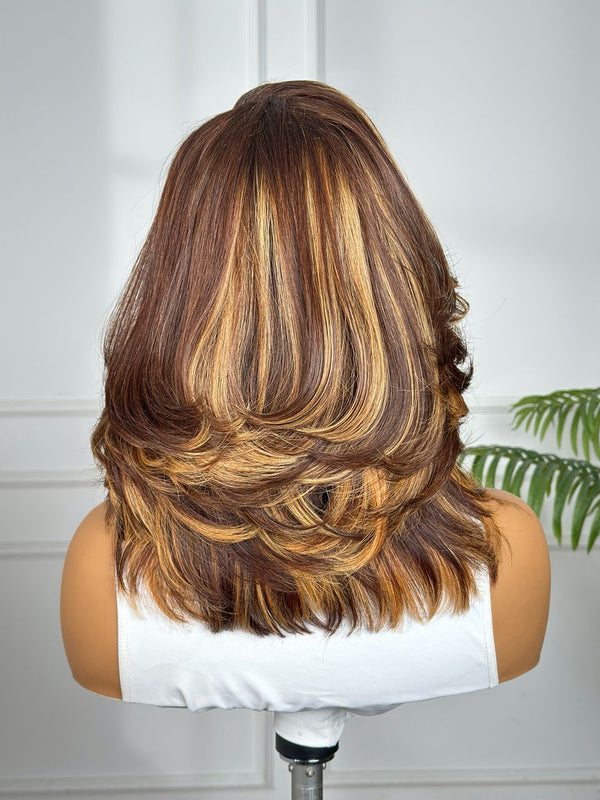 LAUREN | 4x4 | HD CLOSURE | BLONDE & LIGHT BROWN| GLUELESS | READY TO WEAR