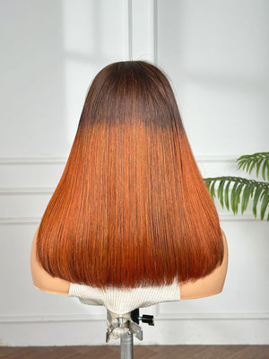 RAVEN | 14" | 4X4 | HD CLOSURE | OMBRE | GLUELESS | READY TO WEAR | HUMAN HAIR WIG