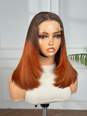 RAVEN | 14" | 4X4 | HD CLOSURE | OMBRE | GLUELESS | READY TO WEAR | HUMAN HAIR WIG