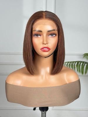 MEME | HD 4X4 CLOSURE | REDDISH AUBURN BOB | MED CAP| GLUELESS| READY TO WEAR