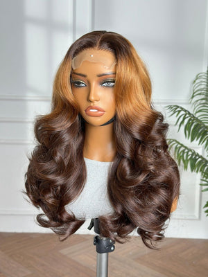 IRIS | 18" | 4X4 | HD LACE CLOSURE | OMBRE | GLUELESS | READY TO WEAR | HUMAN HAIR WIG