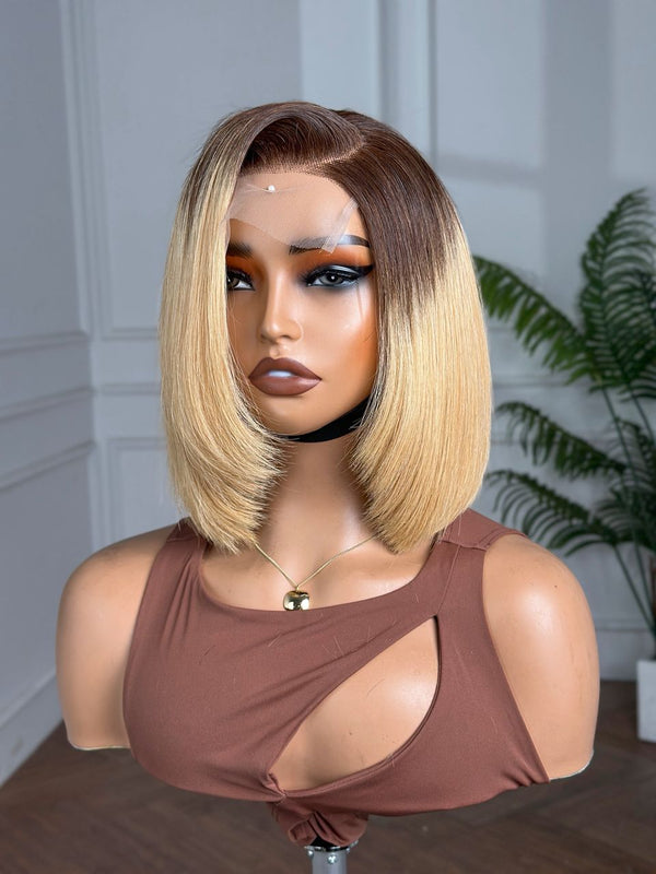 JADE | HD 4X4 | CLOSURE | BLONDE WITH DARK ROOTS | GLUELESS | READY TO WEAR