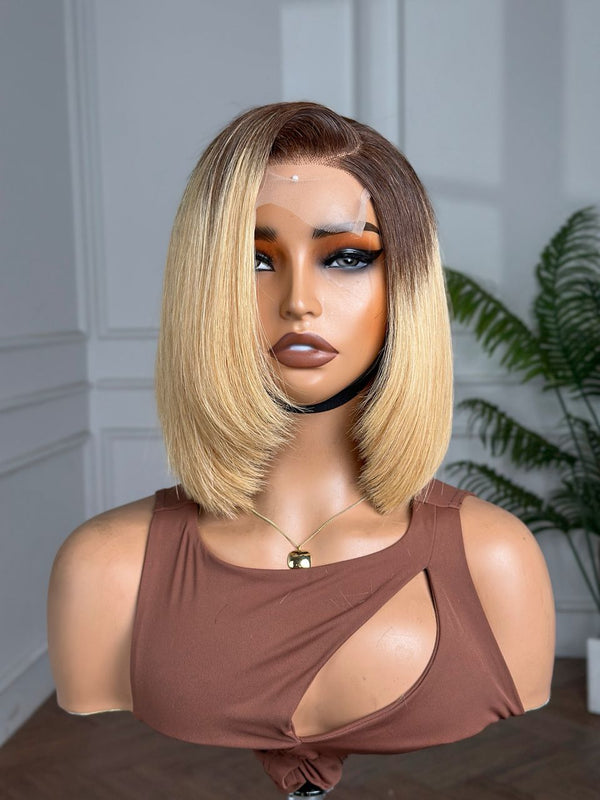 JADE | HD 4X4 | CLOSURE | BLONDE WITH DARK ROOTS | GLUELESS | READY TO WEAR