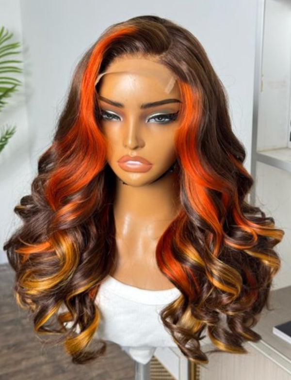 PHOENIX | 18" | 4X4 | HD LACE CLOSURE | COLORED | GLUELESS | READY TO WEAR | HUMAN HAIR WIG