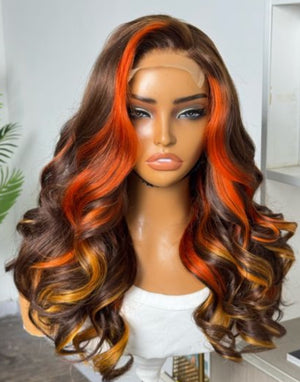 PHOENIX | 18" | 4X4 | HD LACE CLOSURE | COLORED | GLUELESS | READY TO WEAR | HUMAN HAIR WIG
