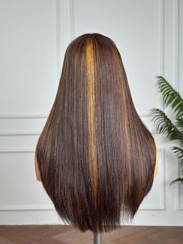 XTINA | 5X5 HD LACE | CLOSURE  WIG |PRE CUT LACE | AUBURN STREAKS