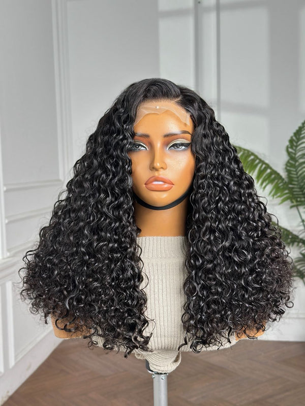 ARIS | 18" | 4x4 | HD LACE CLOSURE | CURLY | GLUELESS | HUMAN HAIR WIG