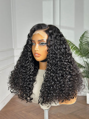 ARIS | 18" | 4x4 | HD LACE CLOSURE | CURLY | GLUELESS | HUMAN HAIR WIG