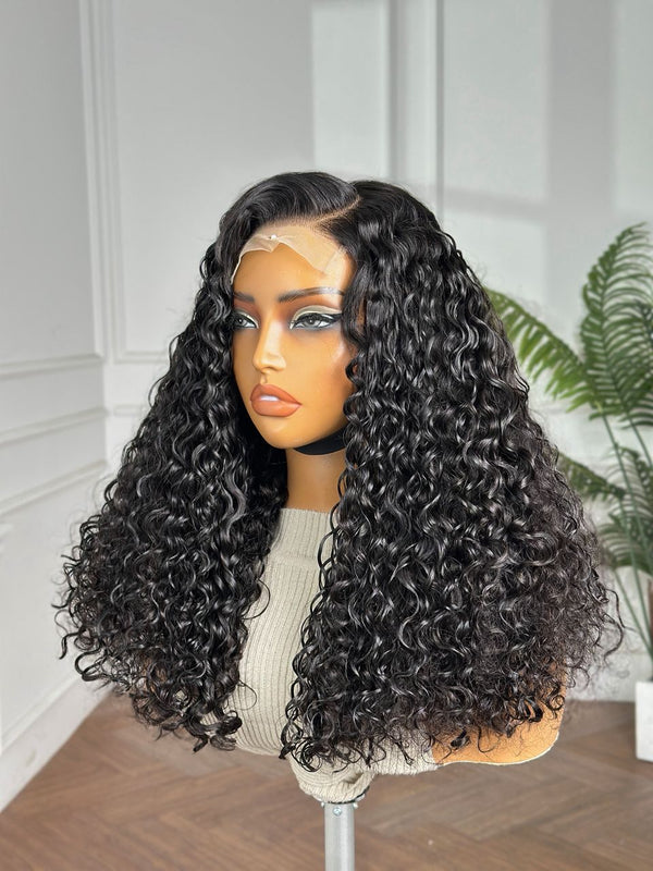 ARIS | 18" | 4x4 | HD LACE CLOSURE | CURLY | GLUELESS | HUMAN HAIR WIG