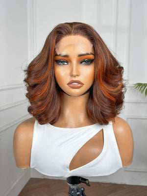 AUTUMN | 12" | 5x5 HD LACE | COLORED | GLUELESS | READY TO WEAR | HUMAN HAIR WIG