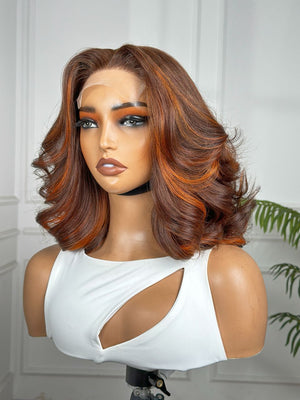 AUTUMN | 12" | 5x5 HD LACE | COLORED | GLUELESS | READY TO WEAR | HUMAN HAIR WIG