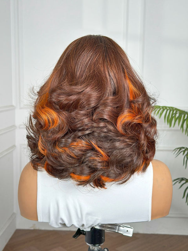 AUTUMN | 12" | 5x5 HD LACE | COLORED | GLUELESS | READY TO WEAR | HUMAN HAIR WIG