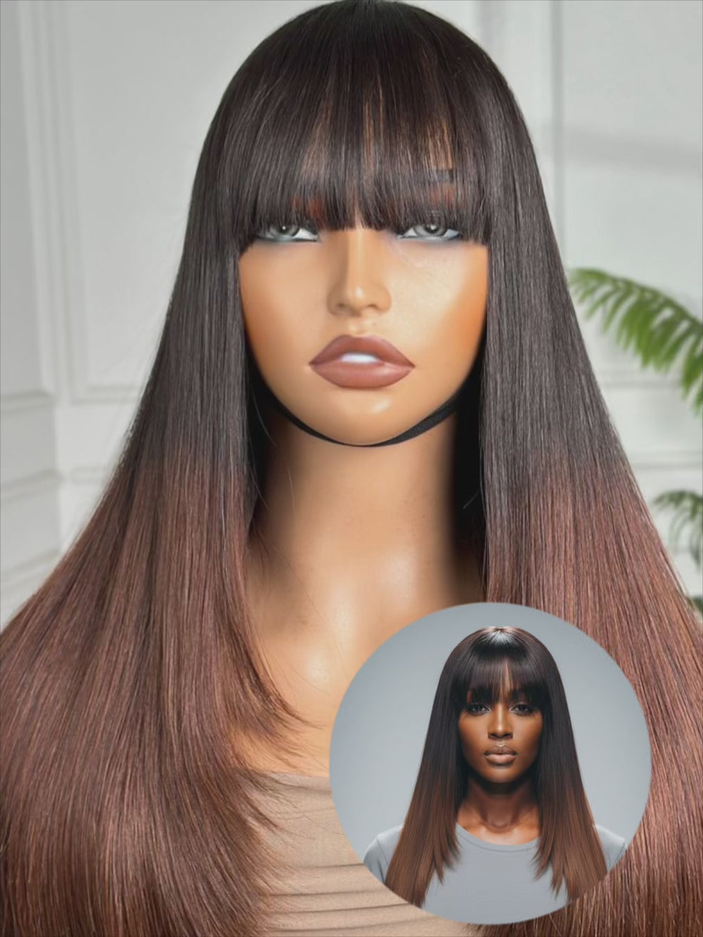 JAZMIN | 20" | OMBRE | GLUELESS | READY TO WEAR | HUMAN HAIR WIG