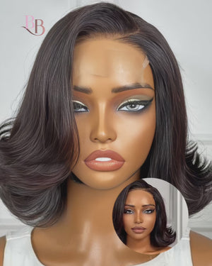 BAYLEE | 8" | 4X4 | HUMAN HAIR | PIXIE FLIP BOB  | READY TO WEAR | MED CAP