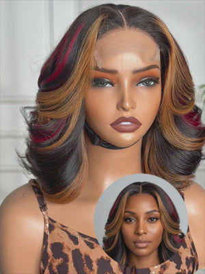 NYLA | 12" | 4x4 | HD LACE CLOSURE | TRI COLORED | GLUELESS | READY TO WEAR | HUMAN HAIR WIG