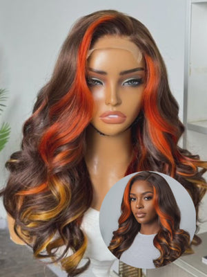 PHOENIX | 18" | 4X4 | HD LACE CLOSURE | COLORED | GLUELESS | READY TO WEAR | HUMAN HAIR WIG