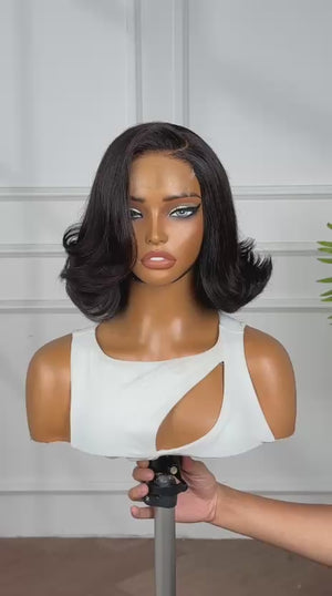 BAYLEE | 8" | 4X4 | HUMAN HAIR | PIXIE FLIP BOB  | READY TO WEAR | MED CAP