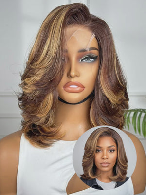 LAUREN | 4x4 | HD CLOSURE | BLONDE & LIGHT BROWN| GLUELESS | READY TO WEAR