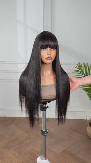 LISA | 20" | HUMAN HAIR | WIG WITH BANG | NO LACE | READY TO WEAR