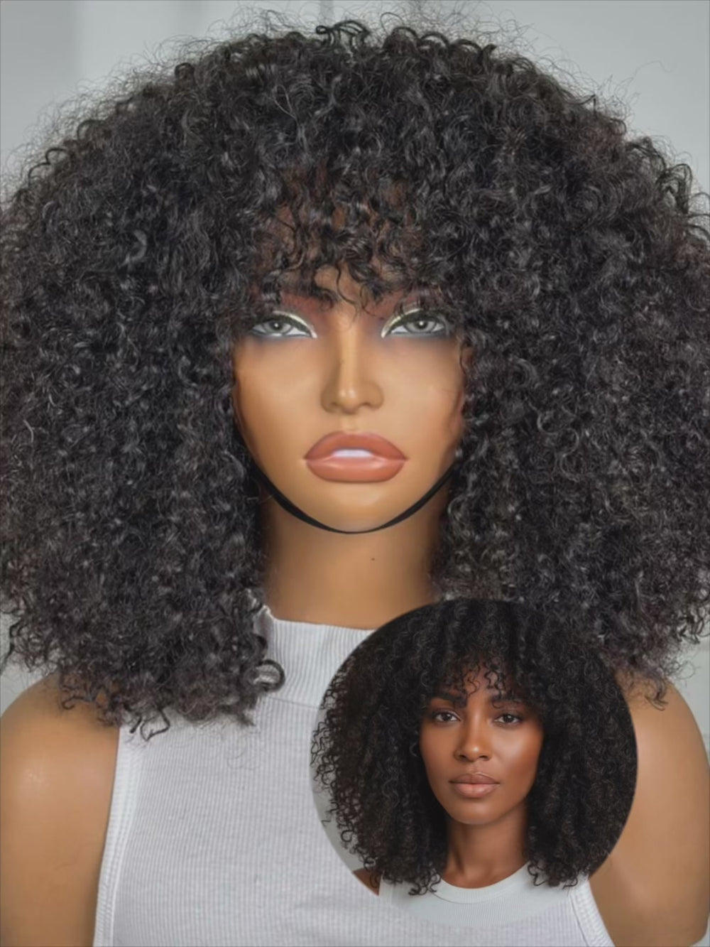 MEGAN | 12" | CURLY HAIR | GLUELESS | READY TO WEAR | HUMAN HAIR WIG