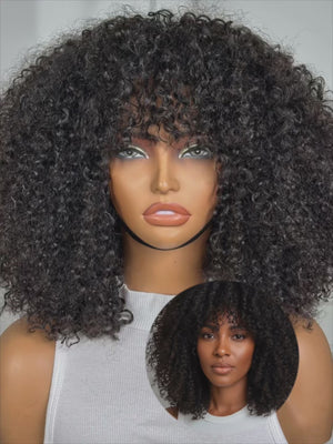 MEGAN | 12" | CURLY HAIR | GLUELESS | READY TO WEAR | HUMAN HAIR WIG