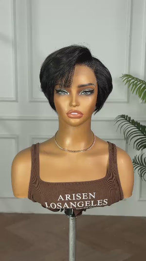 MISA | 6" PIXIE CUT | GLUELESS | READY TO WEAR | CURVED HD LACE PART | HUMAN HAIR WIG