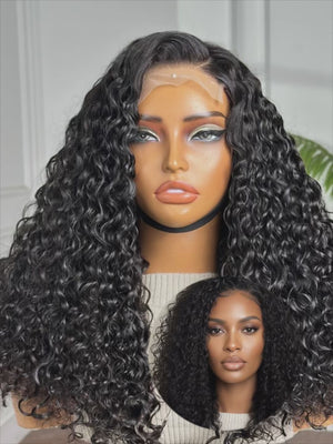 ARIS | 18" | 4x4 | HD LACE CLOSURE | CURLY | GLUELESS | HUMAN HAIR WIG